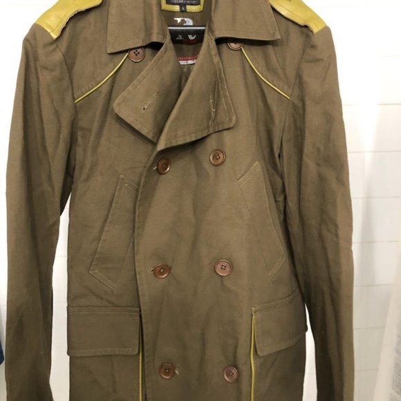 CLASSIC LUXURY RUDSAK PEACOAT WITH LEATHER DETAILING. - Picture 13 of 13